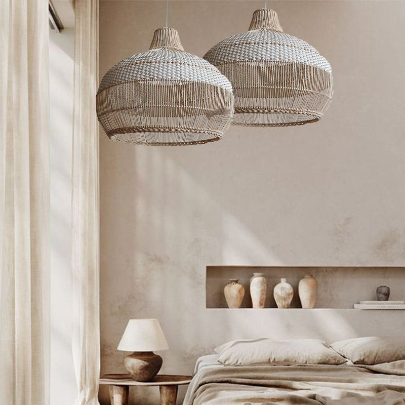 3-light Pendant 3-Light Rattan Pendant Light Fixture - Boho Wicker Chandelier For Dining Room, Kitchen Island & Bedroom Wicker Light Fixture Dining Room