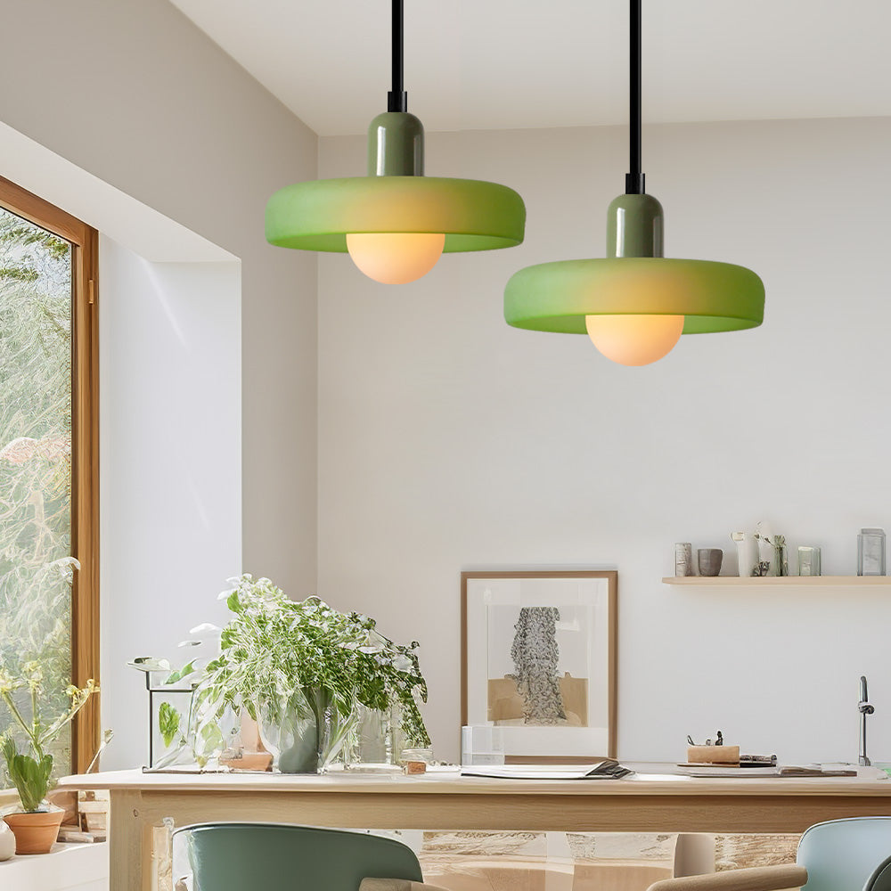 Modern Bauhaus Stained Glass Rod Pendant Light