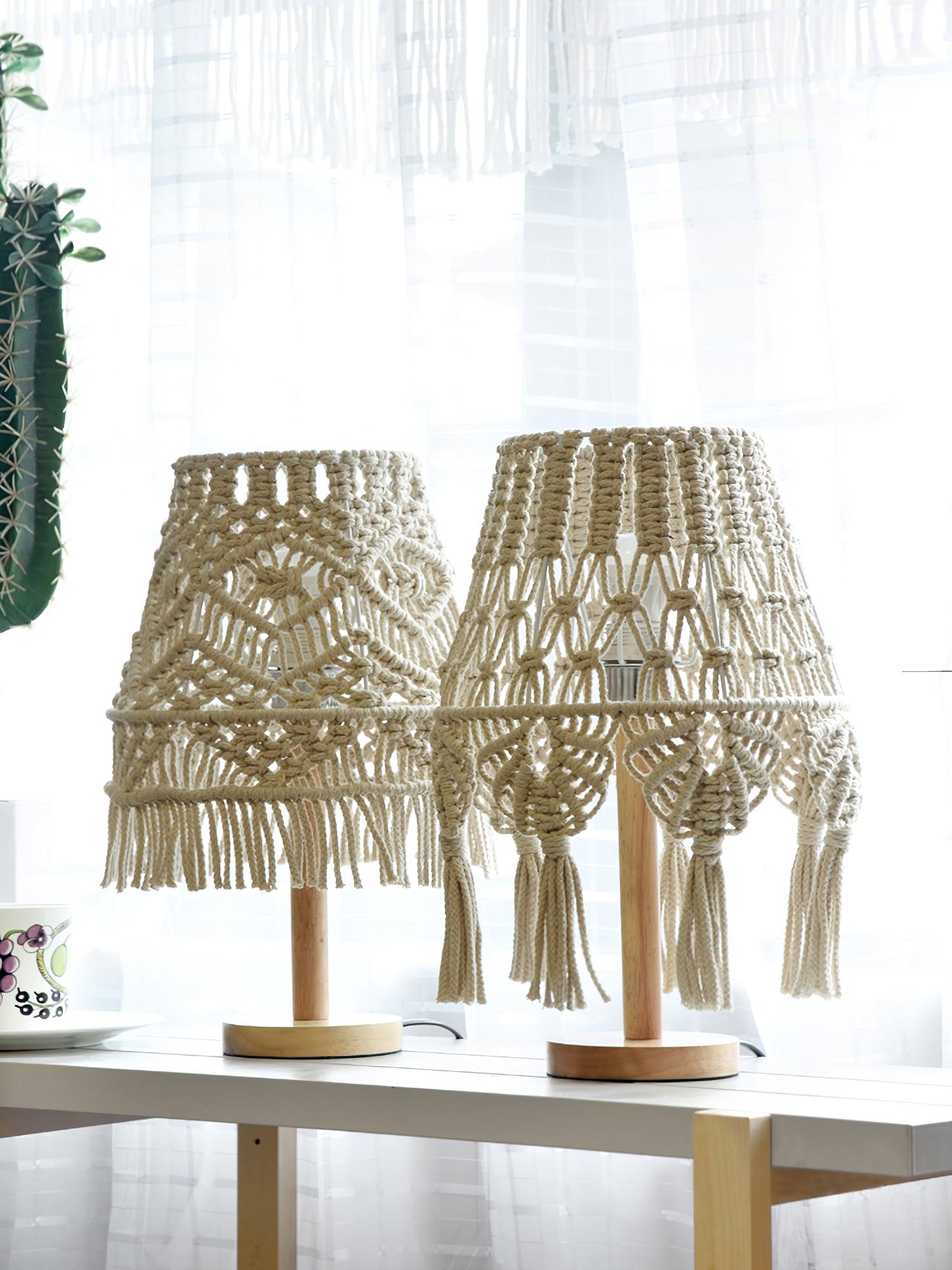 Macrame table lamp discount