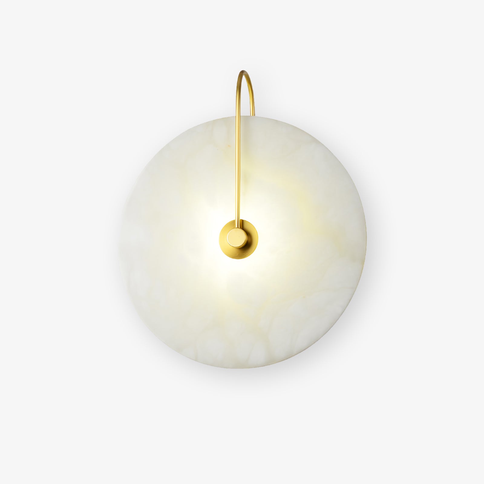 Alabaster Wall Light – LED Disc Stone Sconce for Modern Interiors