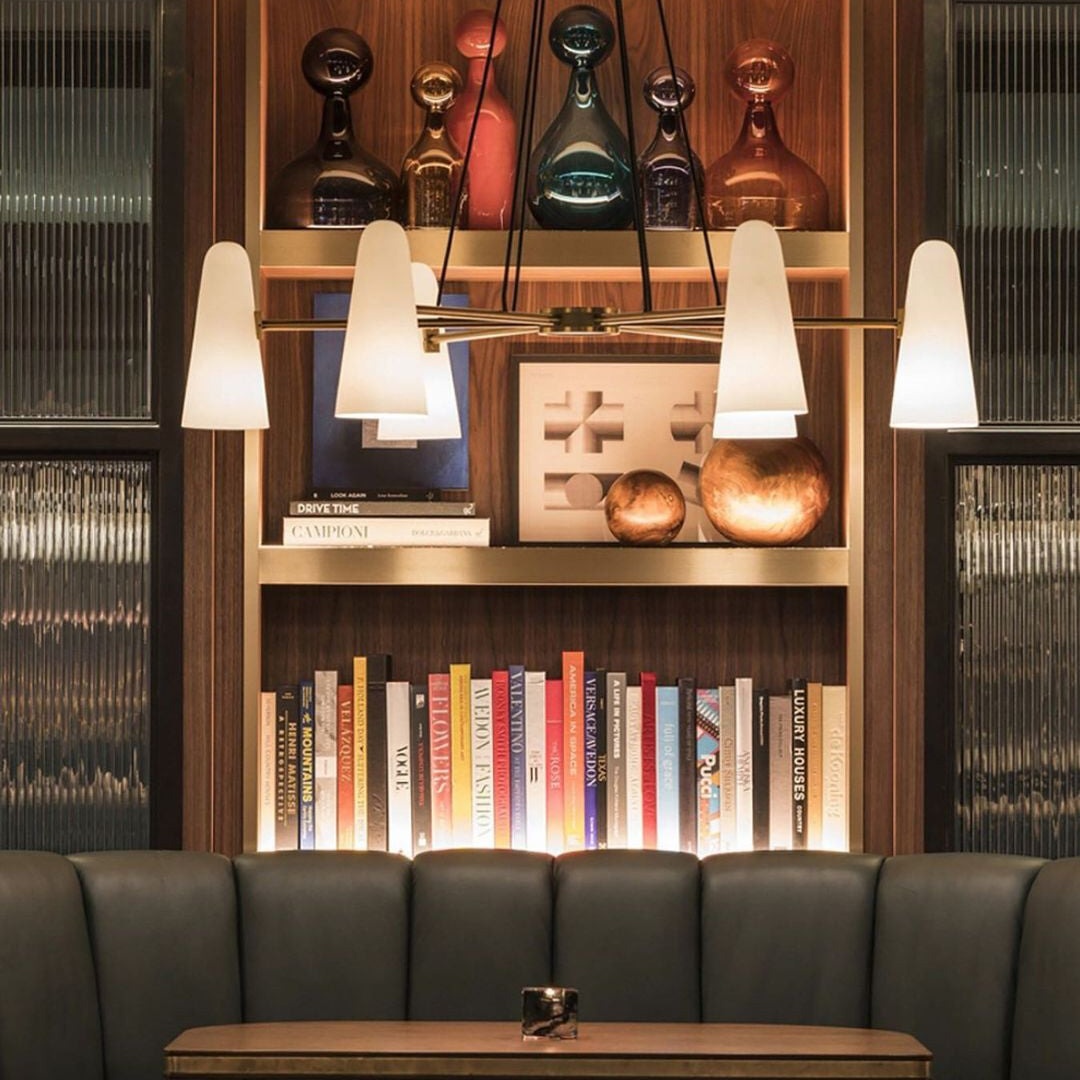 Montfaucon Chandelier in lounge scene