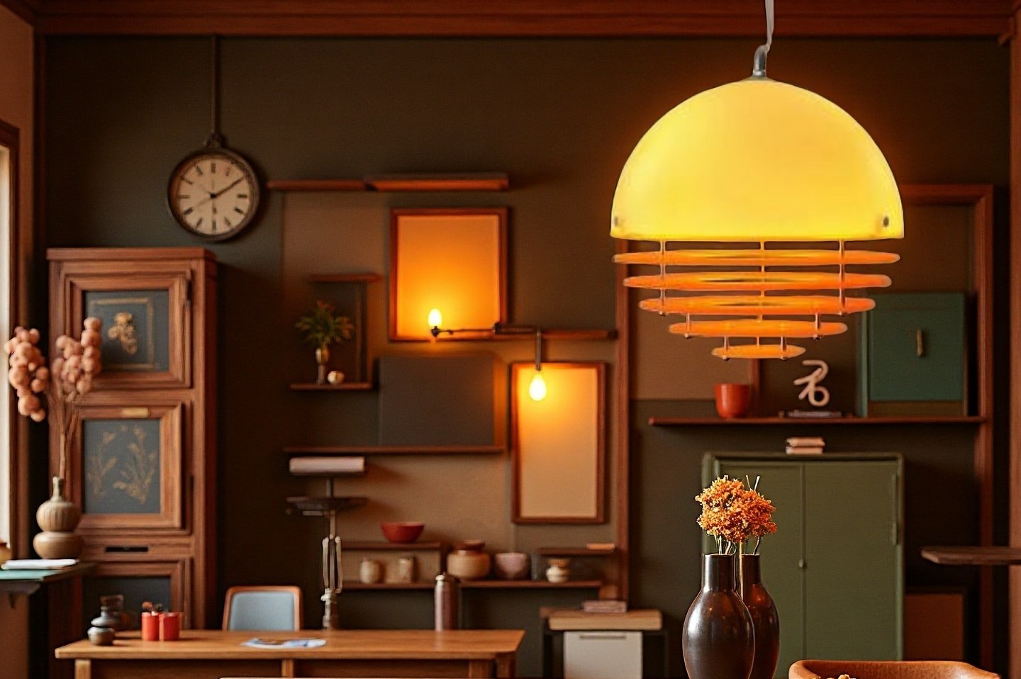 Sunset Pendant Light in a warm modern room