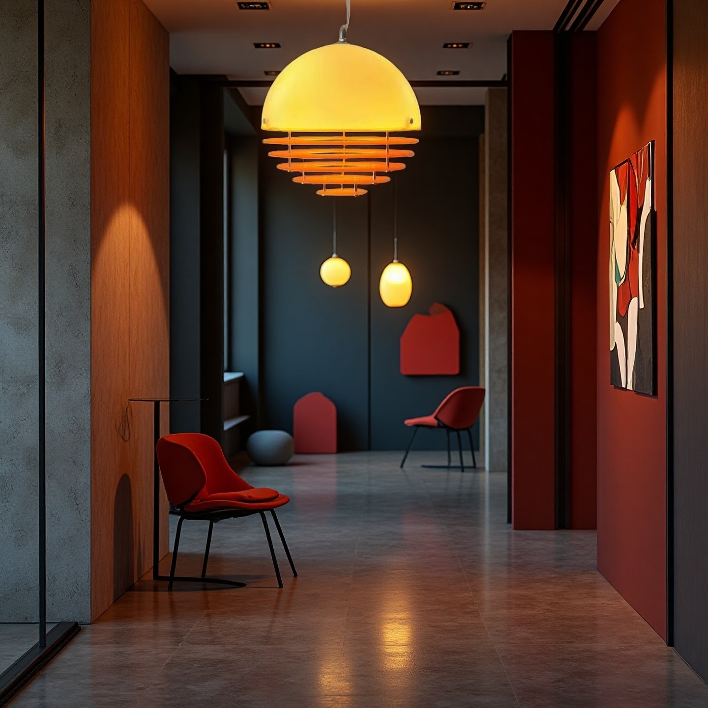Sunset Pendant Light in a hallway