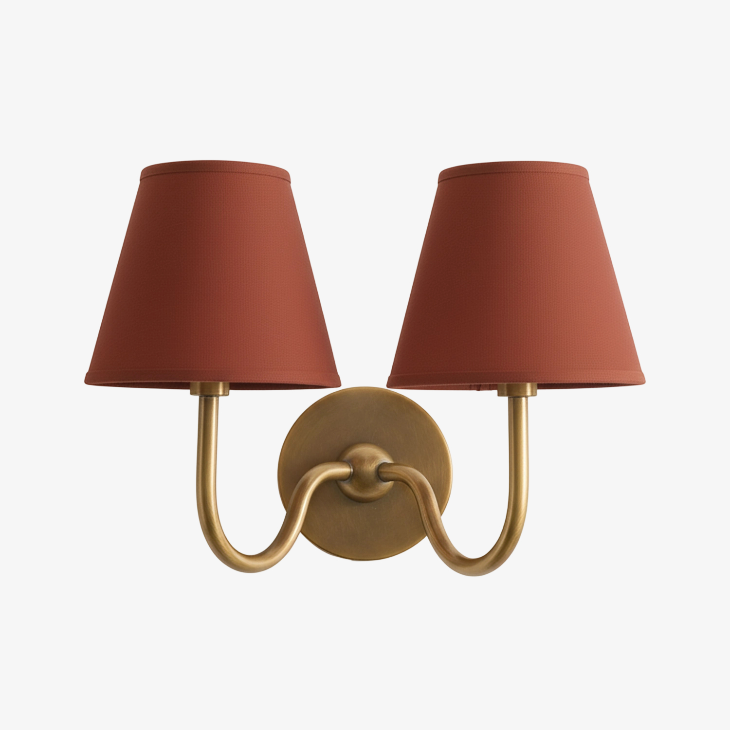 Plain shade brass sconce