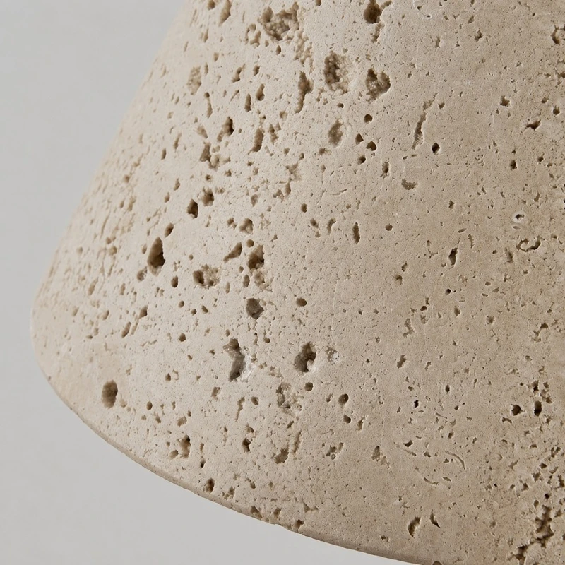 Close-up porous travertine stone texture