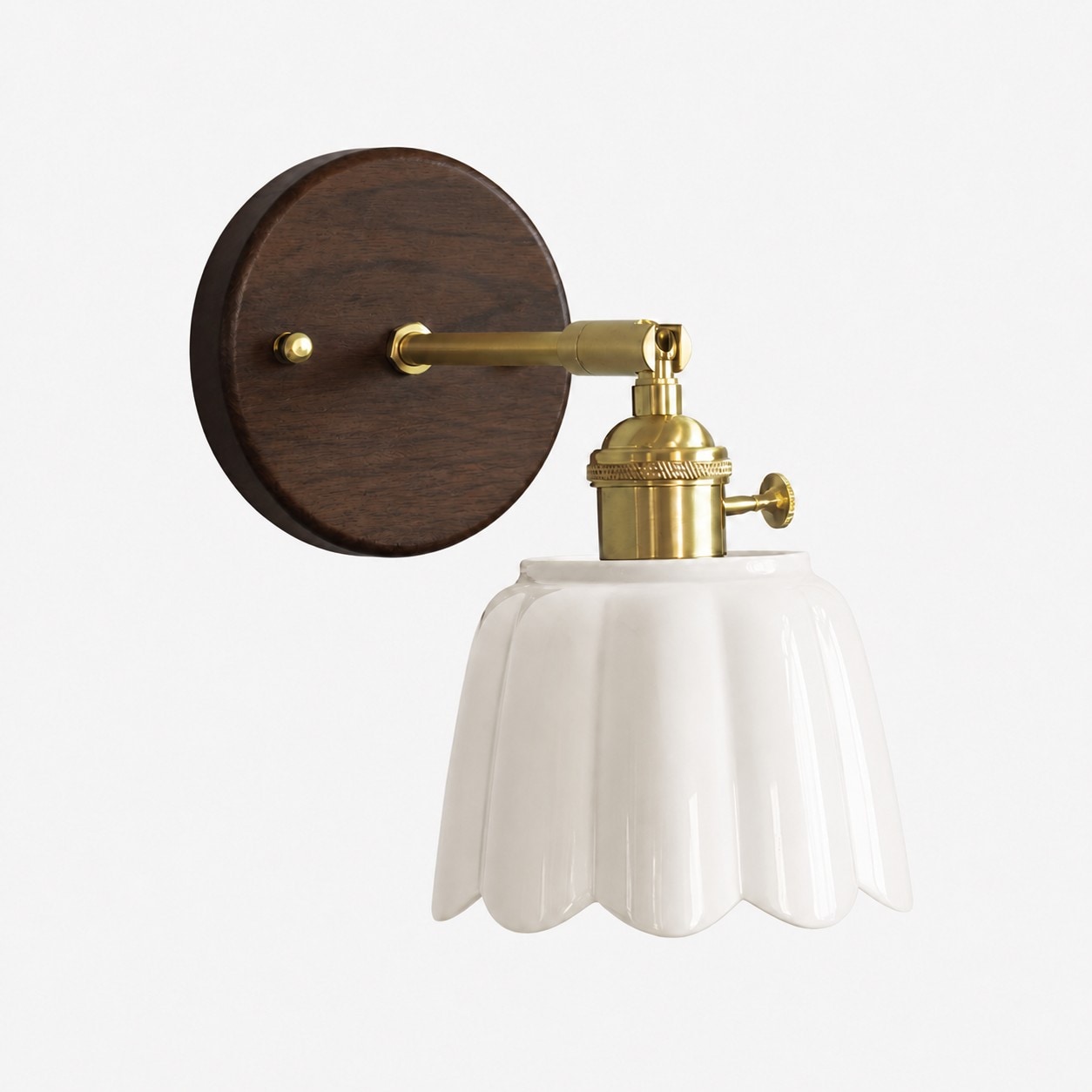 White Walnut Wood Style A ceramic wall lamp