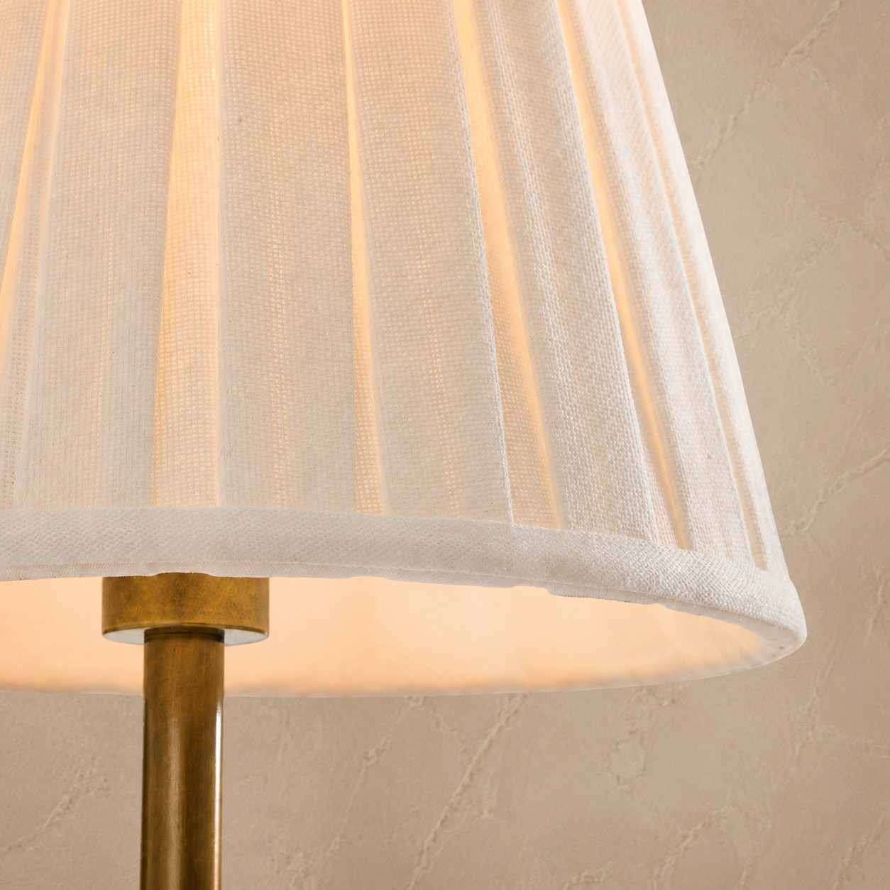 Pleated linen shade detail