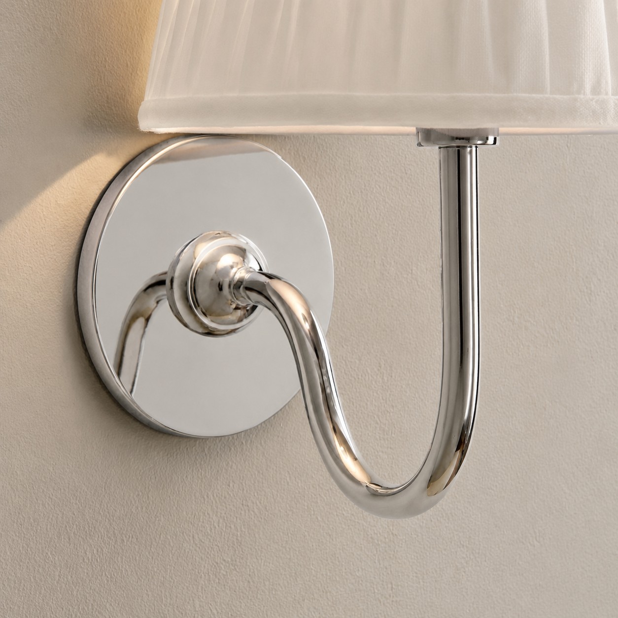 Chrome wall sconce detail