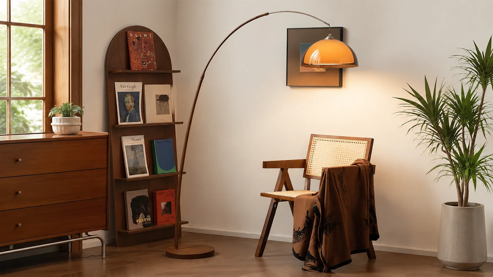 Ventoro Floor Lamp in a warm living-room setting