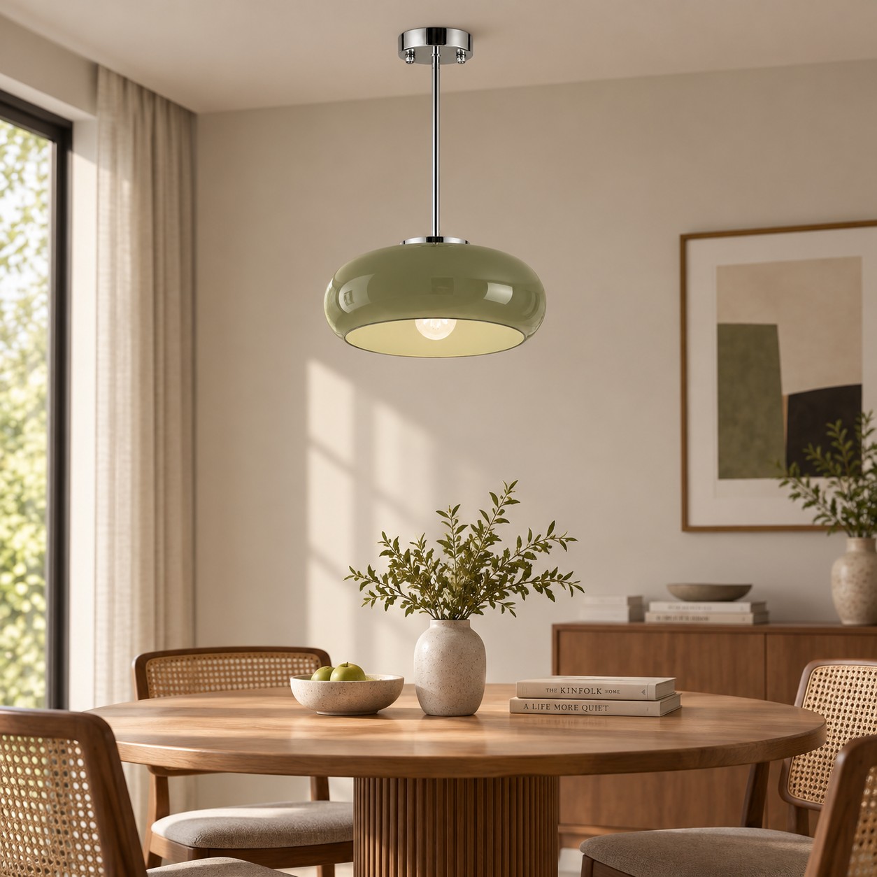 Bauvia Round Glass Ceiling Light: Brass-Finished Mount — A natural perspective
