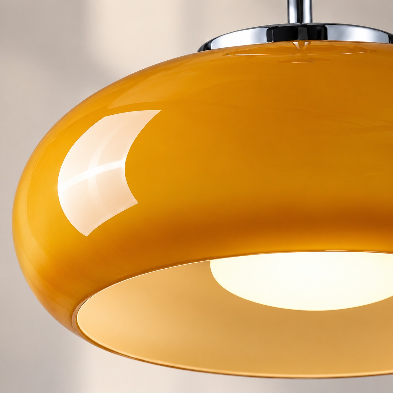 Bauvia Round Glass Ceiling Light: Brass-Finished Mount — A natural perspective