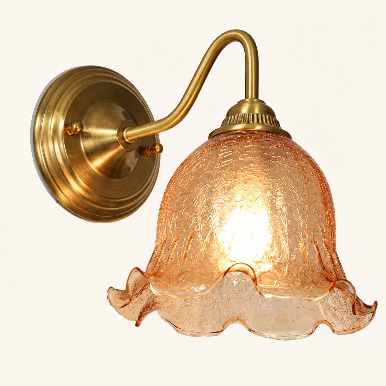 Ice-Crack Flower Curved-Arm Wall Lamp - Style B