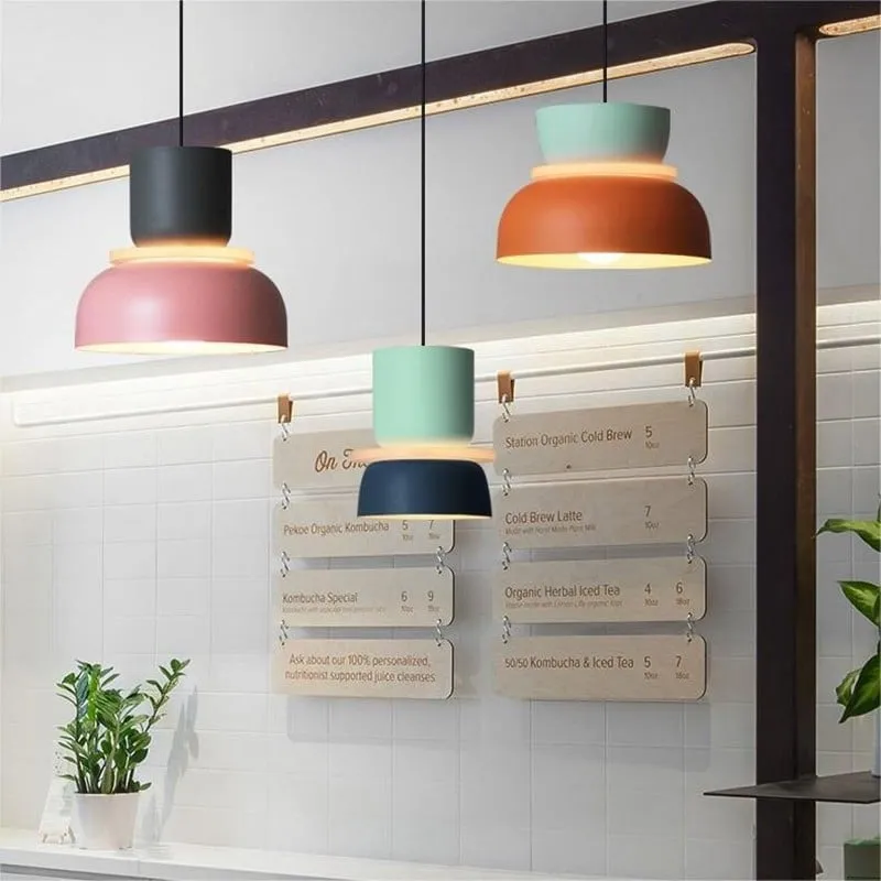 Macri Acrylic Colorful Bowl Shade Pendant Light For Kitchen