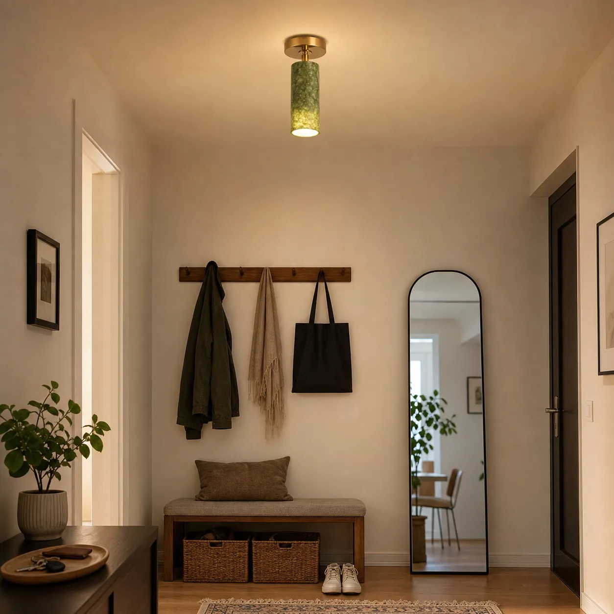 W-3433 natural jade flush mount ceiling light image 6