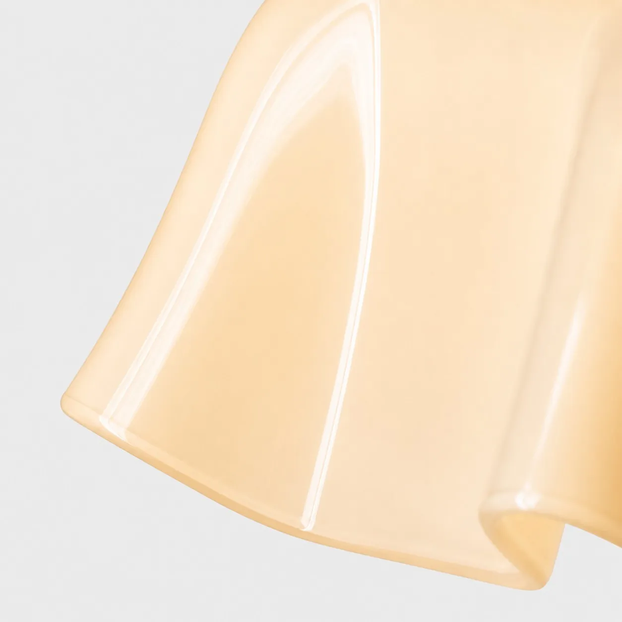 Vintage scalloped opaline glass pendant light view 12