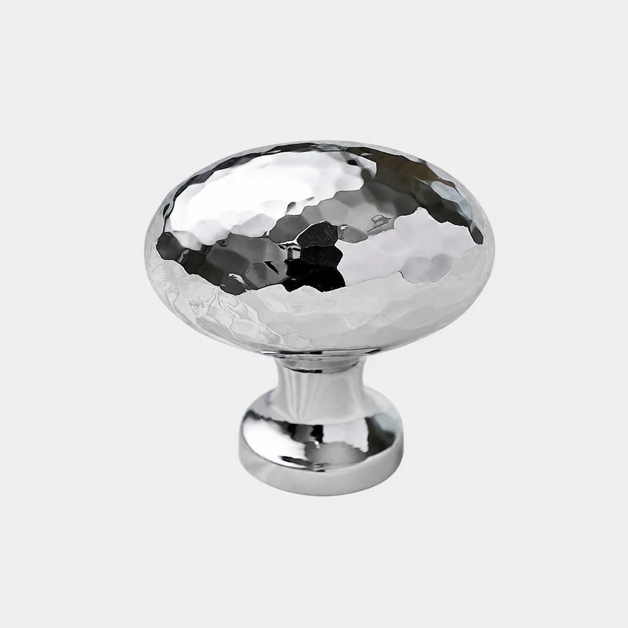 Large hand-hammered silver pigeon egg cabinet knob