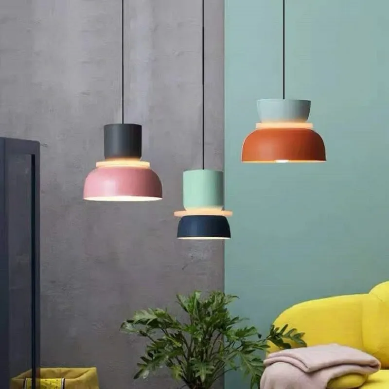 Macri Acrylic Colorful Bowl Shade Pendant Light For Kitchen
