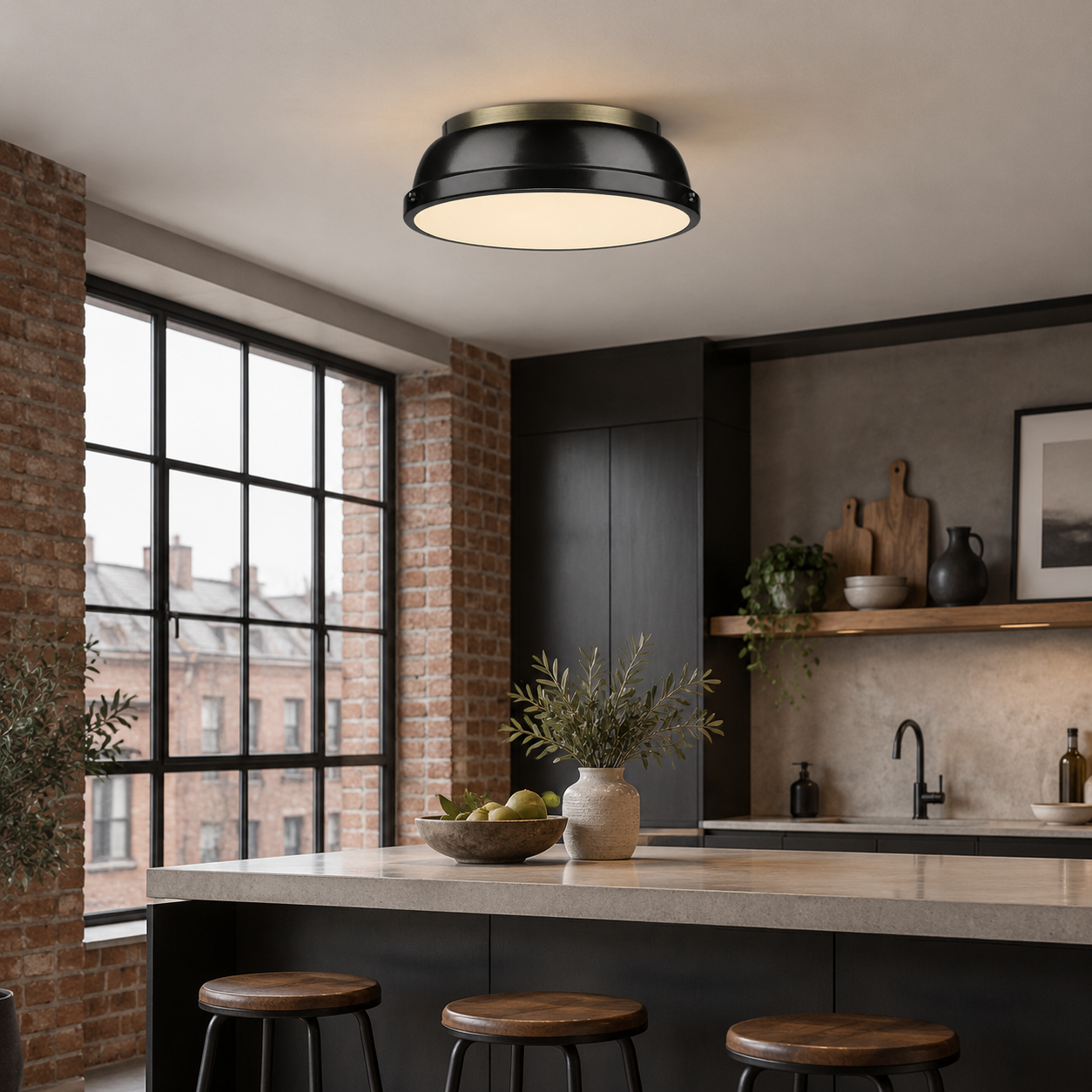 Frosted Diffuser — Textured Dome Ceiling Light — A natural perspective - New2609-1024493 interior scene