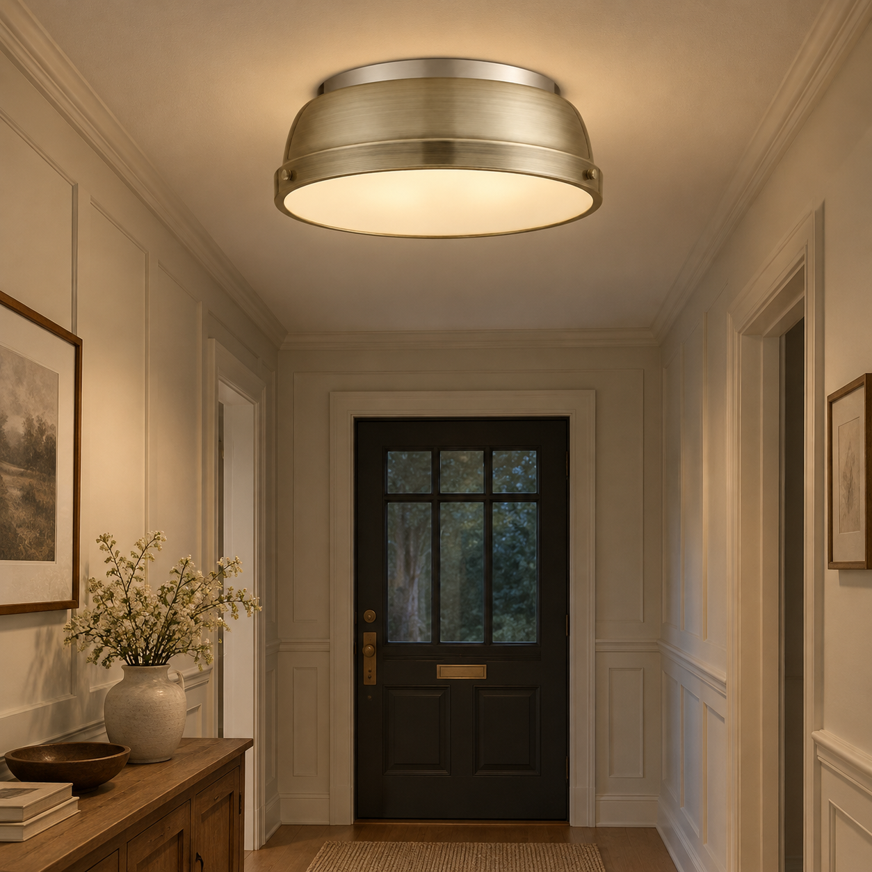 Frosted Diffuser — Textured Dome Ceiling Light — A natural perspective - New2609-1024488 interior scene