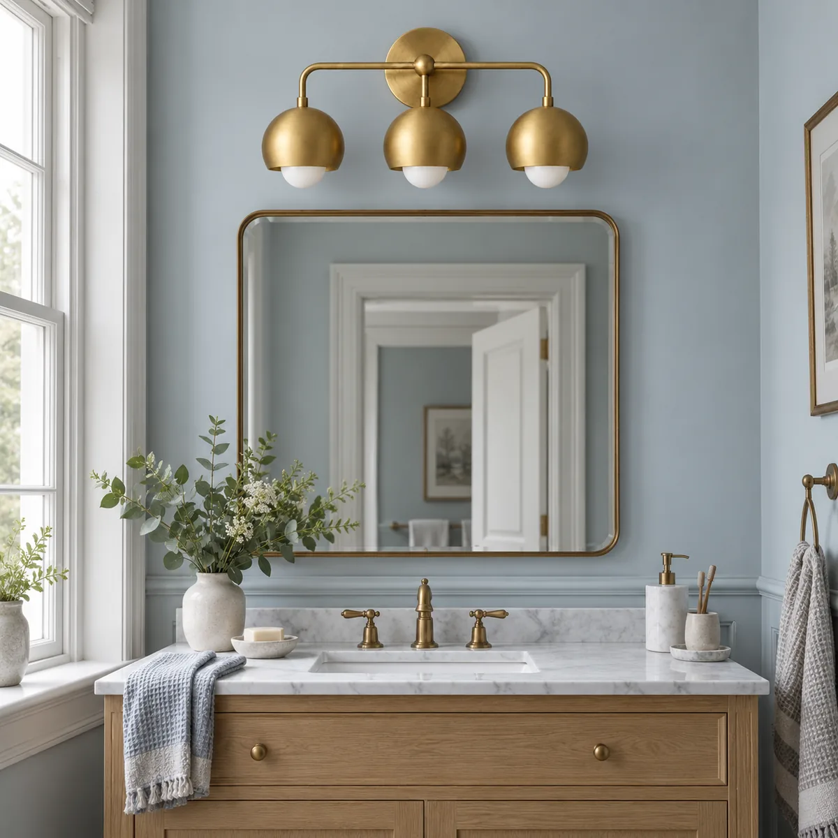 A Quiet Three-Shade Bar for the Mirror