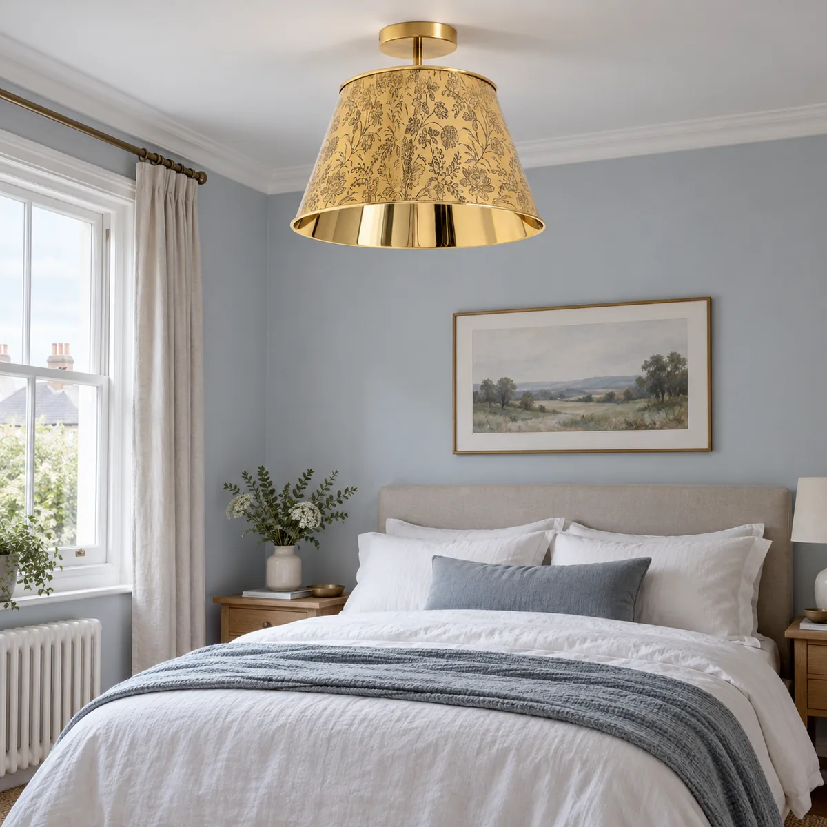 A Quiet Floral Flush for the Ceiling