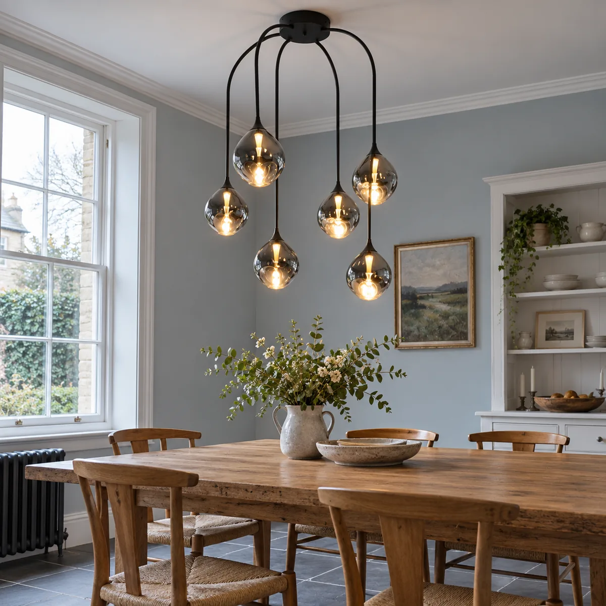 A Quiet Cluster Pendant in Mouth-Blown Glass