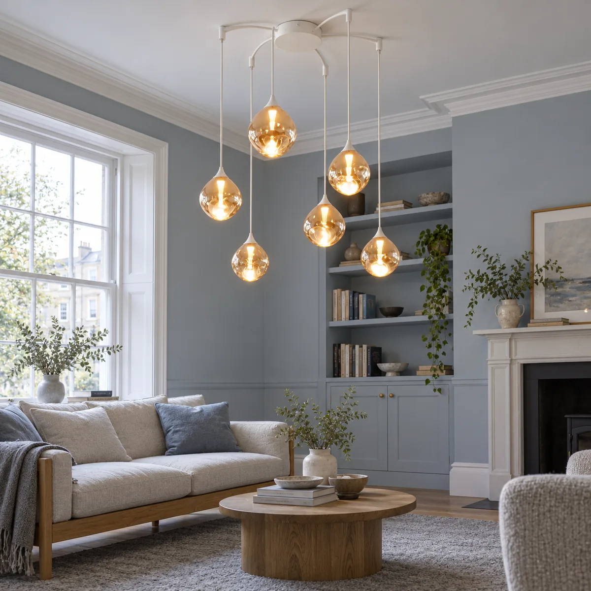 A Quiet Cluster Pendant in Mouth-Blown Glass