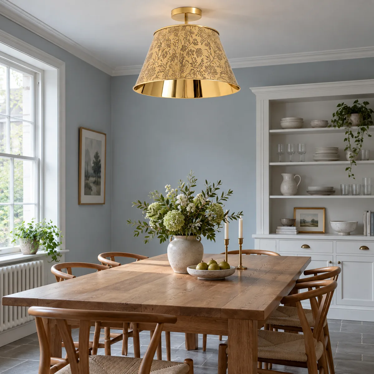 A Quiet Floral Flush for the Ceiling