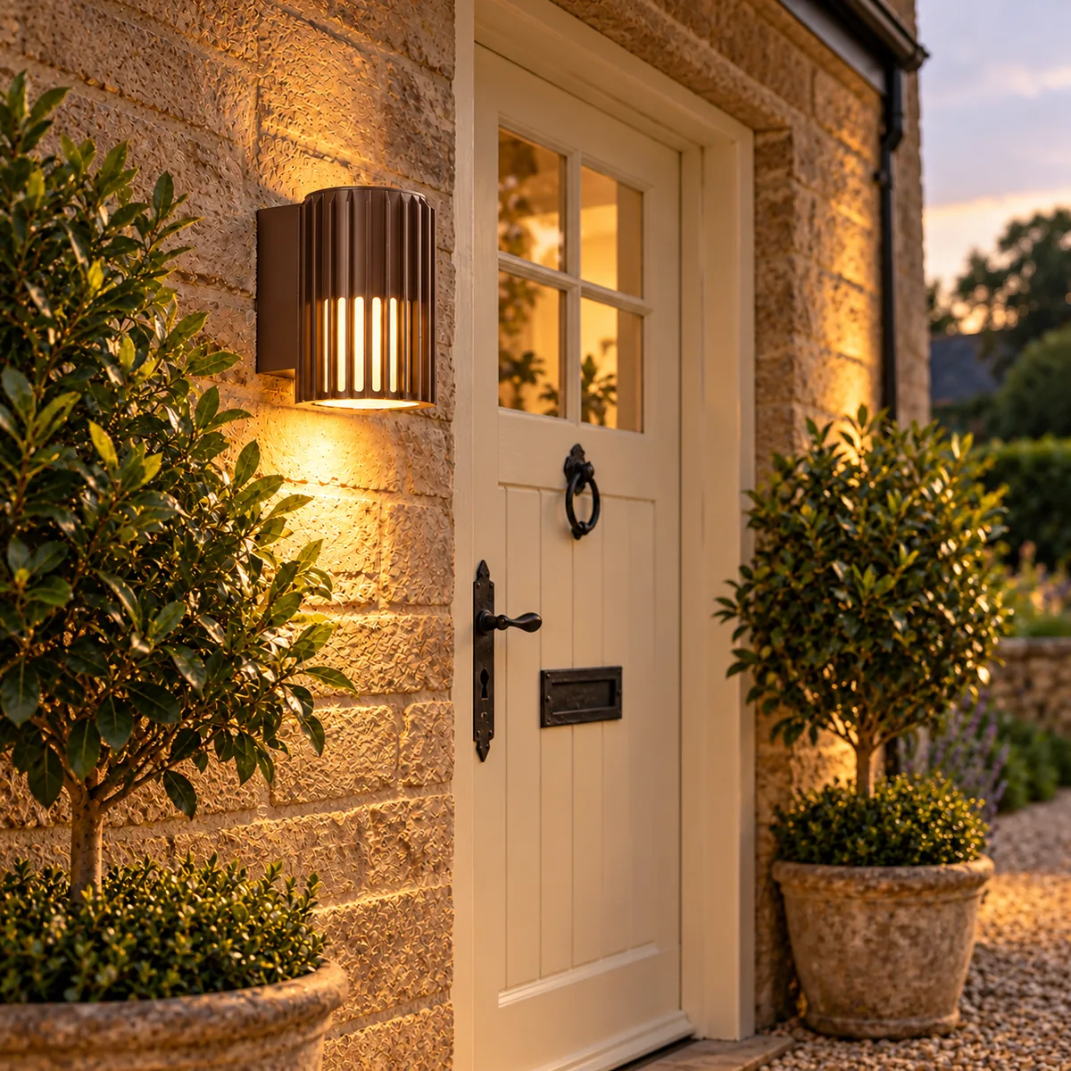 A Quiet Outdoor Sconce with an Open Base