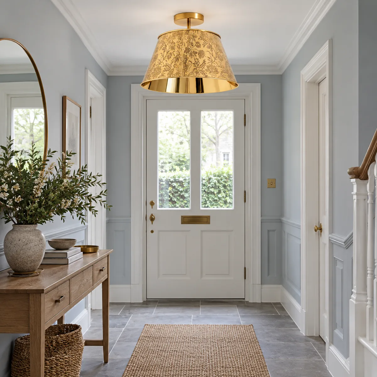 A Quiet Floral Flush for the Ceiling
