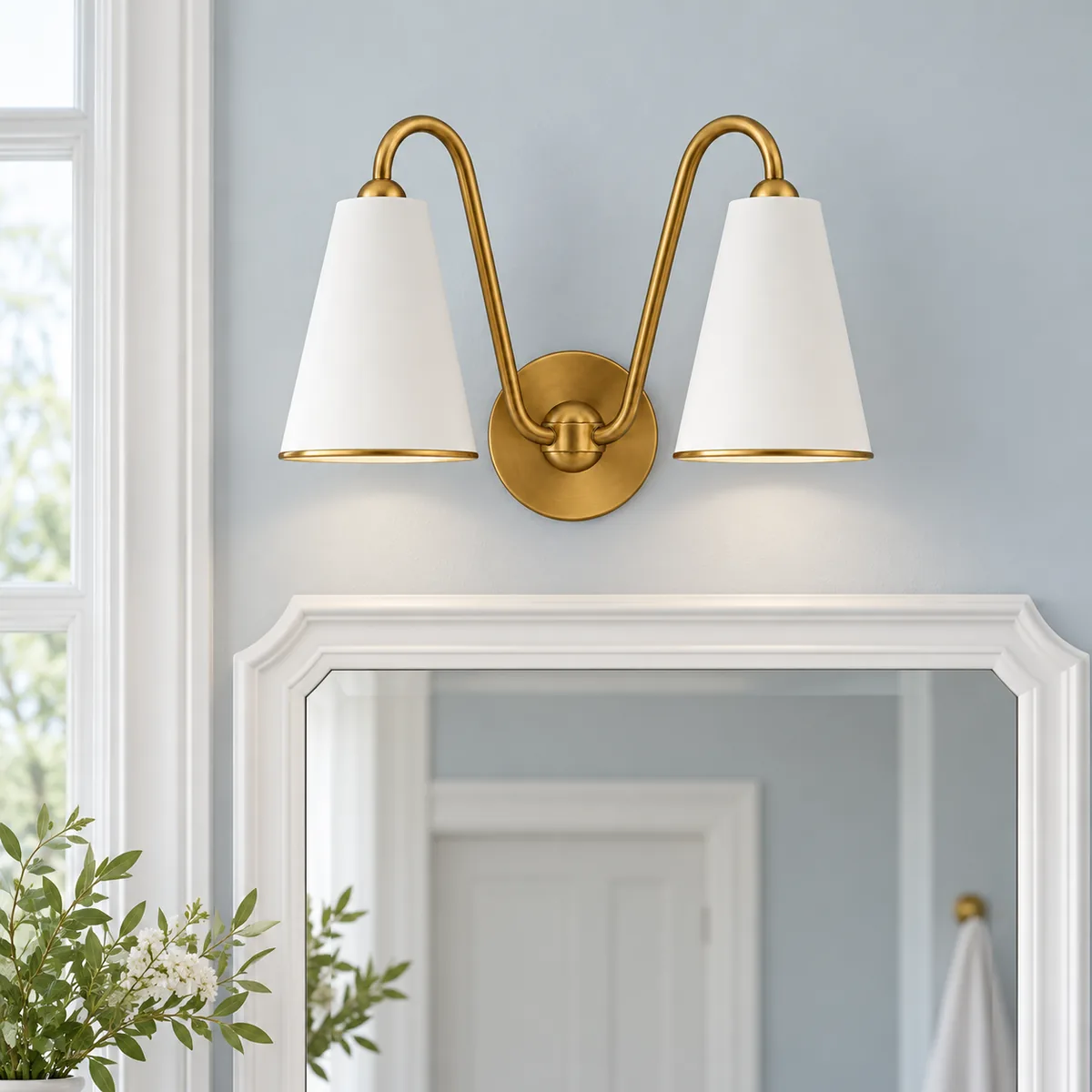 A Quiet Double-Cone Wall Sconce