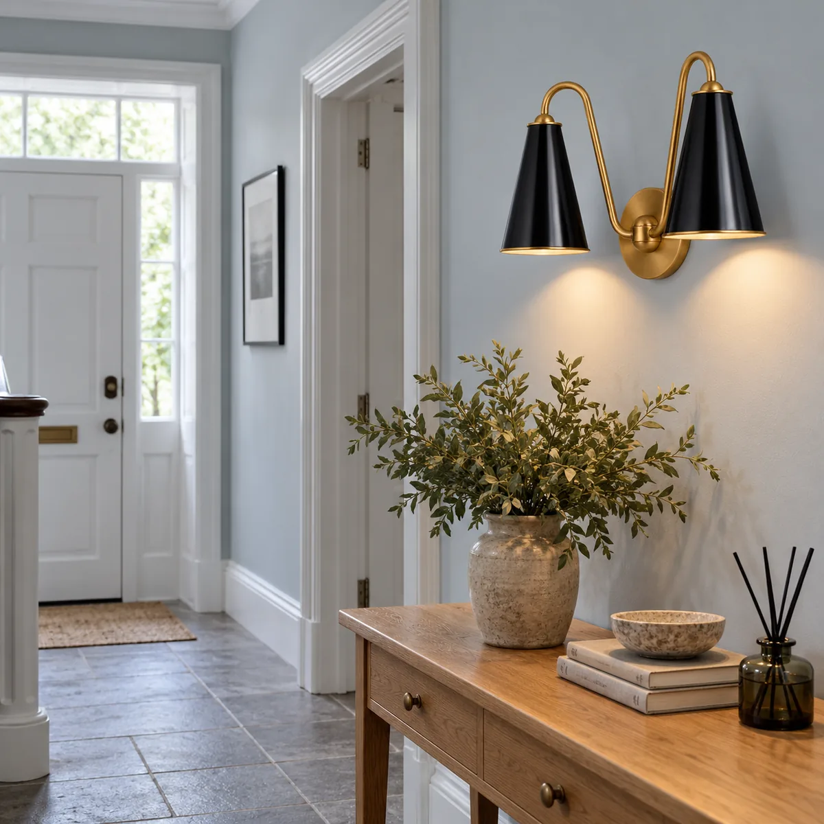 A Quiet Double-Cone Wall Sconce