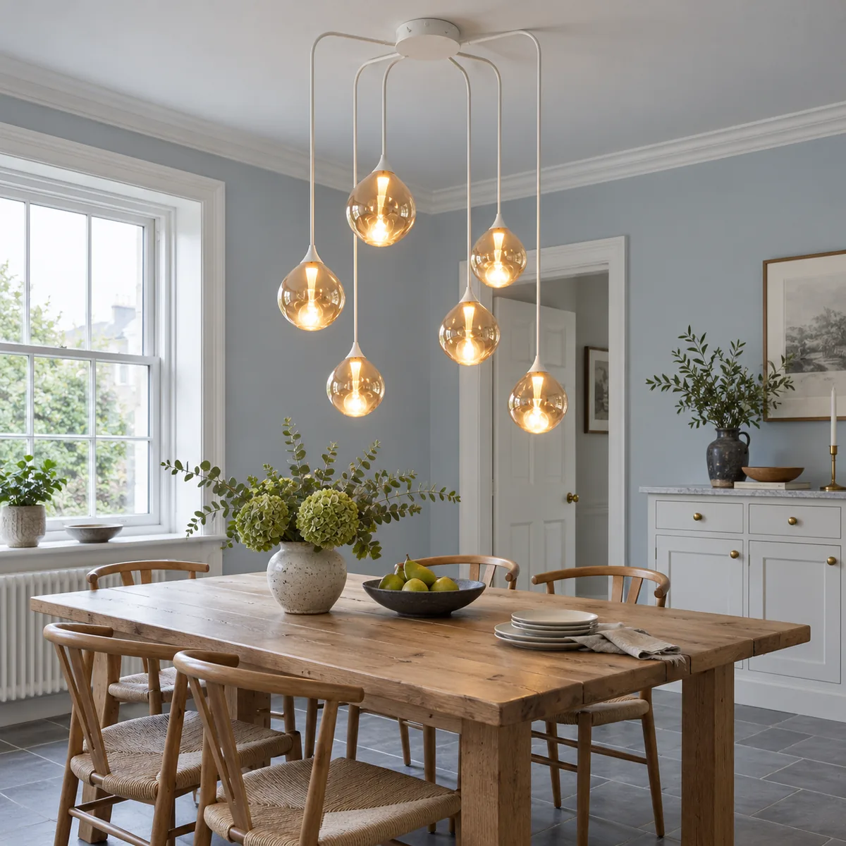A Quiet Cluster Pendant in Mouth-Blown Glass