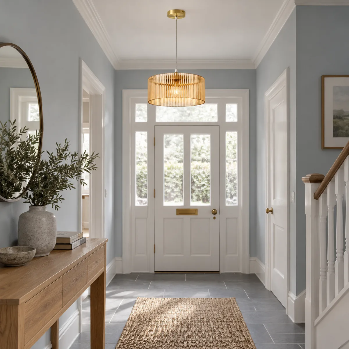 A Quiet Drum Pendant in Ribbed Glass