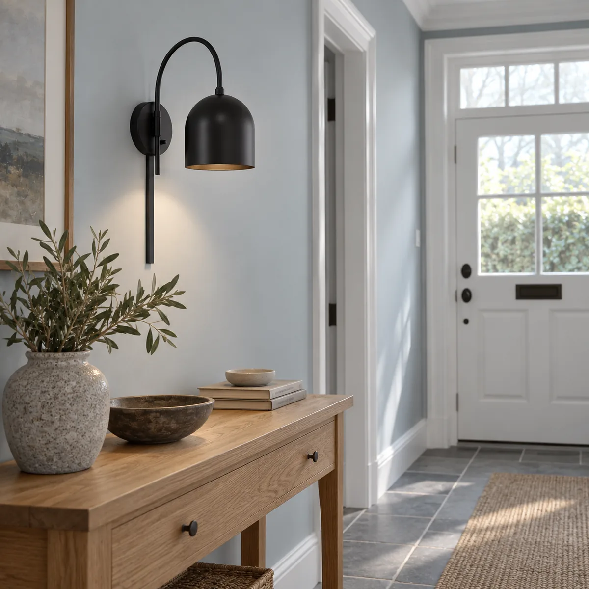 A Quiet Arched Sconce with a Dome Shade