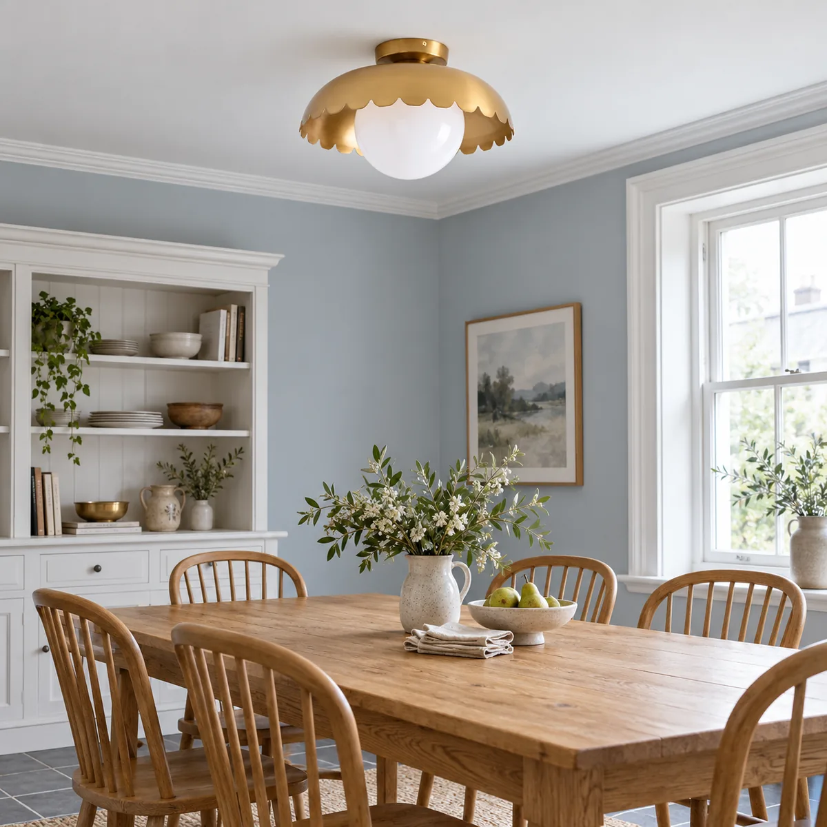 A Quiet Flush Globe for a Dry Ceiling