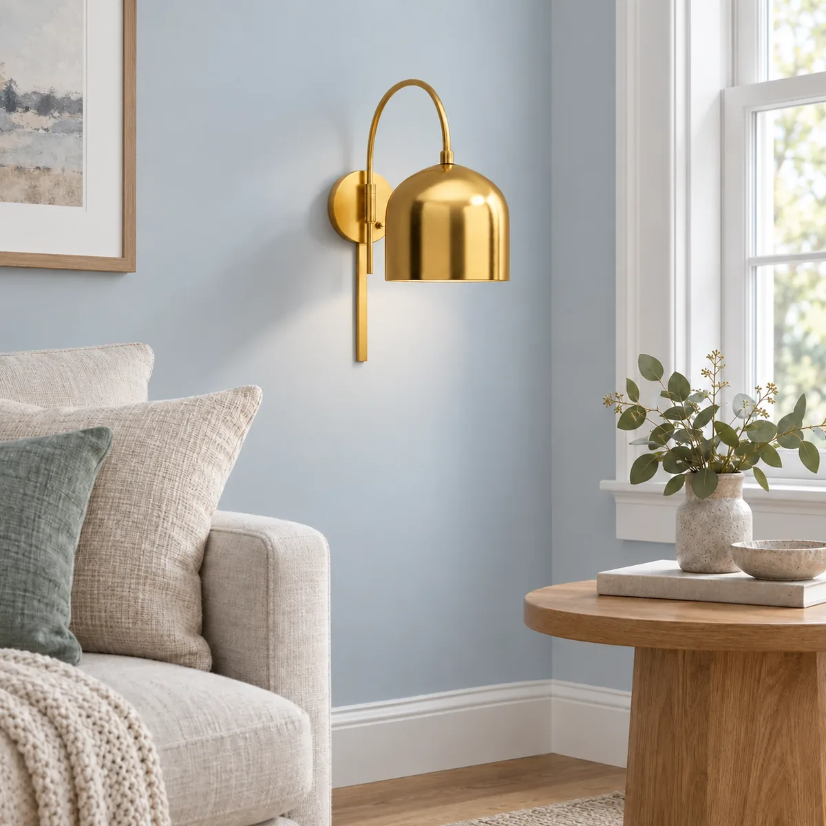 A Quiet Arched Sconce with a Dome Shade