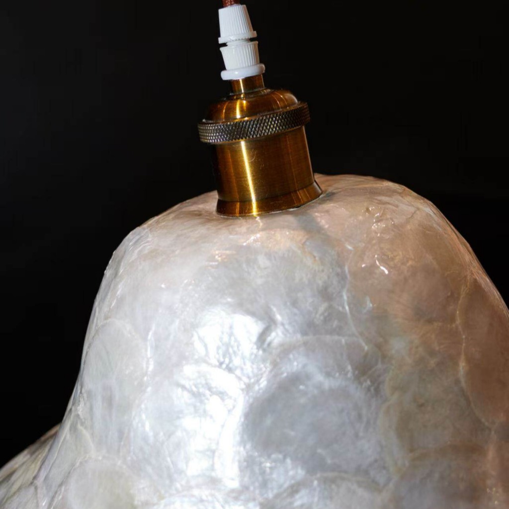 Capiz shell lamp socket detail